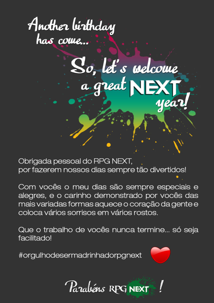 Texto de Aniversário do RPG Next de 2 anos - por Lucy