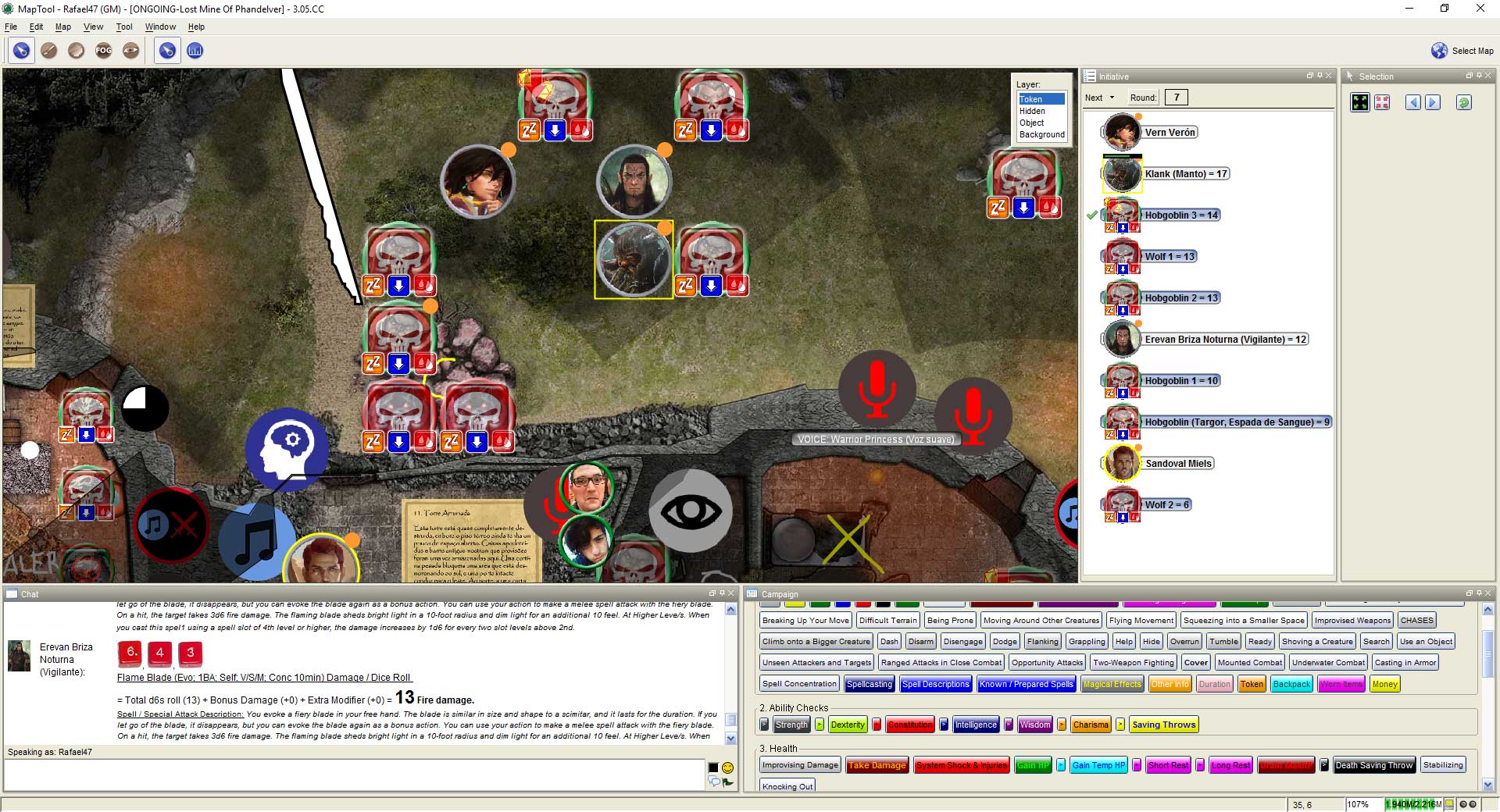 Imagem do Maptool - Fim de combate contra Hobgoblins